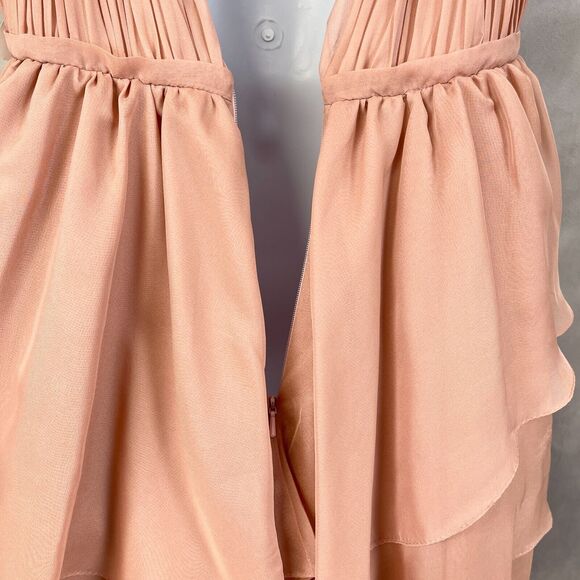 Ienna For Mac Duggal Tiered Gown Womens 4 Ruffled High Low Bodysuit Fairy Rose - Picture 6 of 14